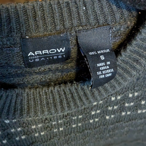 Green Striped Grandpa Sweater - Picture 3 of 4